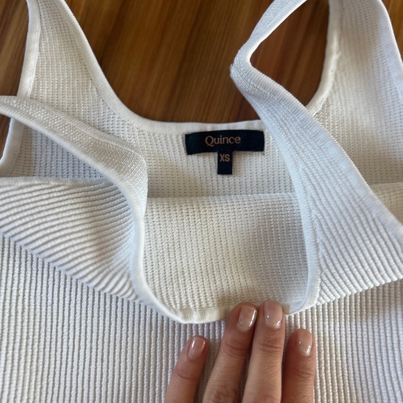 Quince Cream Ribbed Square-Neck Tank - Picture 4 of 5
